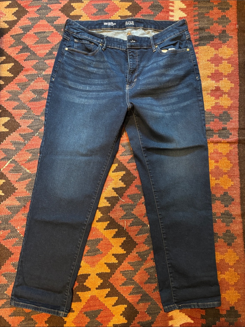 Women's a.n.a. High Rise Curvy Straight dark rinse jeans size 18w